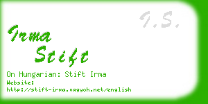 irma stift business card